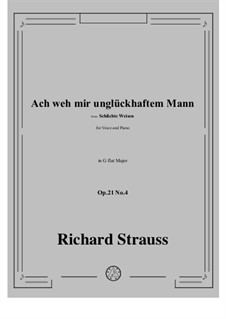 No.4 Ach weh mir unglückhaftem Mann: G flat Major by Рихард Штраус