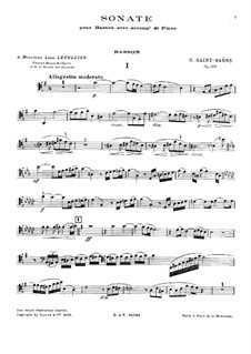 Соната для фагота и фортепиано соль мажор, Op.168: Сольная партия by Камиль Сен-Санс