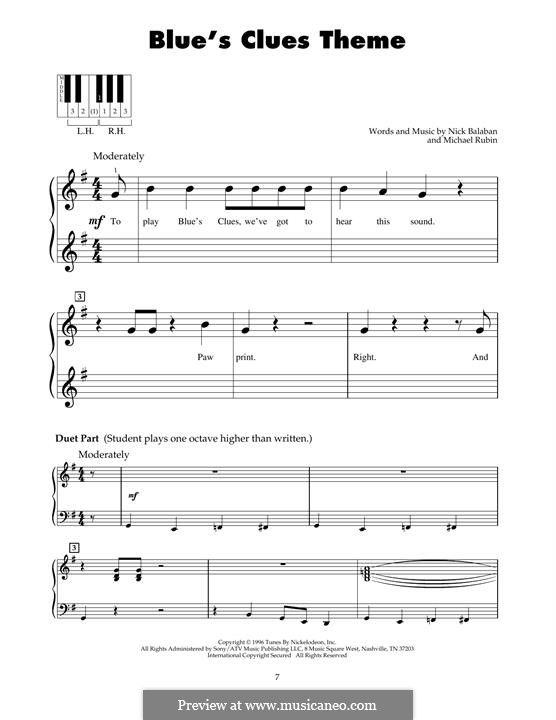 Blue's Clues Theme: Для фортепиано by Michael Rubin