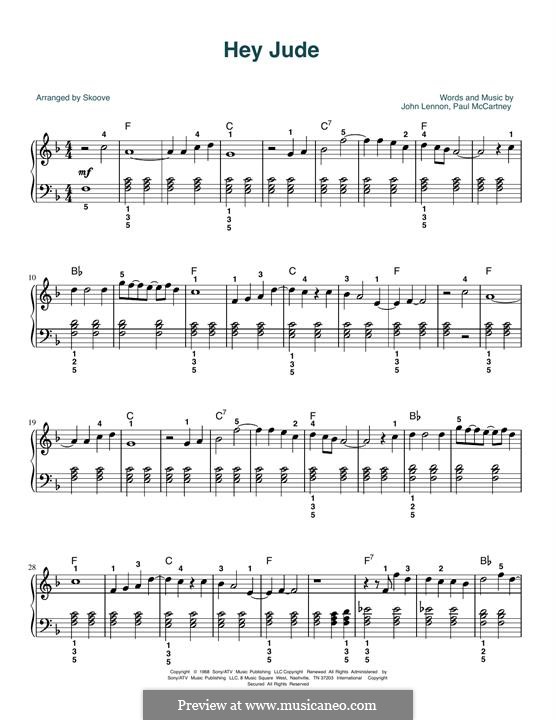 Piano version: Для одного исполнителя by John Lennon, Paul McCartney