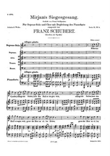 Song of Miriam, D.942 Op.136: Клавир с вокальной партией by Франц Шуберт