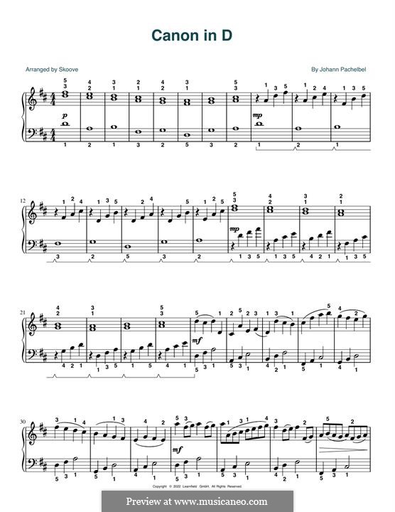 Piano version: Для одного исполнителя by Иоганн Пахельбель