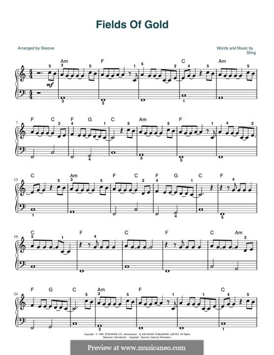 Fields of Gold: Для фортепиано by Sting