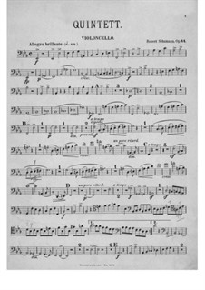 Фортепианный квинтет ми-бемоль мажор, Op.44: Партия виолончели by Роберт Шуман
