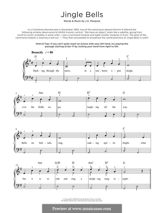 Piano version: Для одного исполнителя by James Lord Pierpont