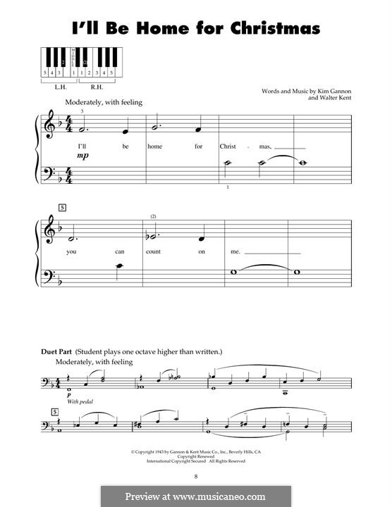 Piano version: Для одного исполнителя by Kim Gannon, Walter Kent