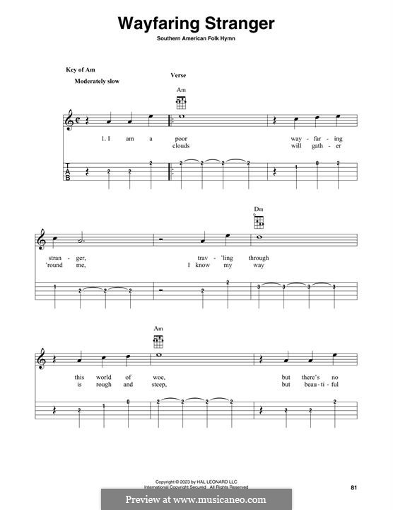 Wayfaring Stranger: For banjo by folklore