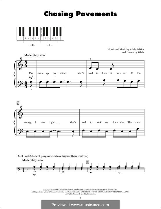 Chasing Pavements: Для фортепиано by Adele, Eg White