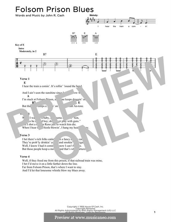 Folsom Prison Blues: Для гитары by Johnny Cash