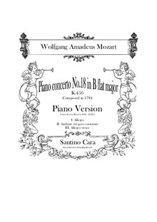 Концерт для фортепиано с оркестром No.18 си-бемоль мажор, K.456: Аранжировка для фортепиано by Вольфганг Амадей Моцарт