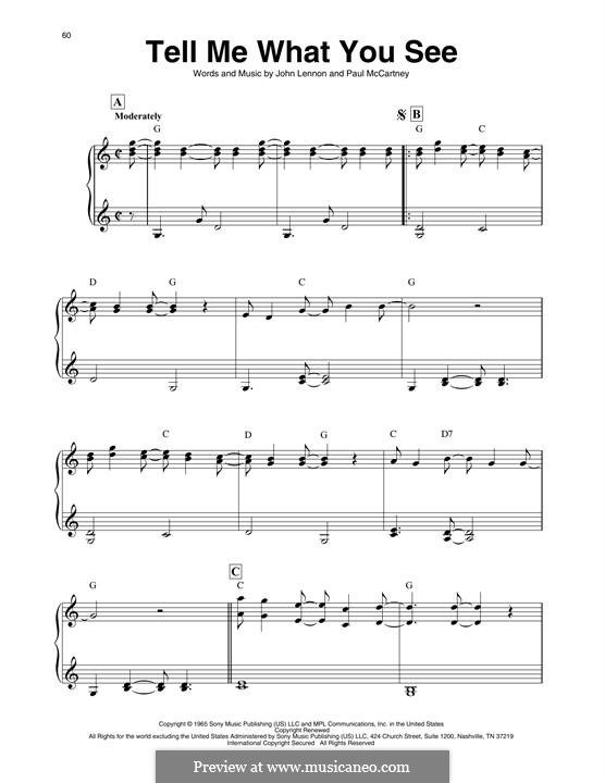 Tell Me What You See (The Beatles): For harp by John Lennon, Paul McCartney