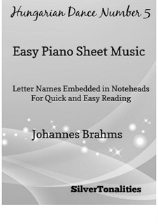 Танец No.5 фа-диез минор: Для фортепиано (легкий уровень) by Иоганнес Брамс