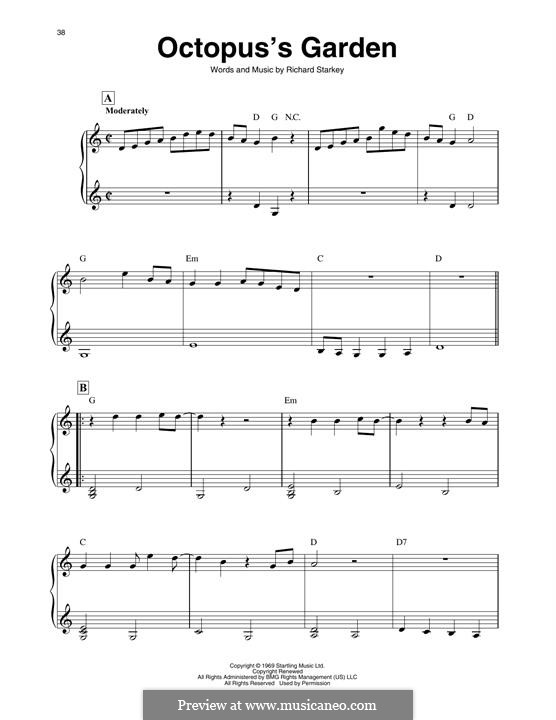 Octopus's Garden (The Beatles): For harp by Ringo Starr