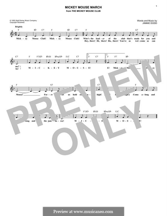 Mickey Mouse March (from The Mickey Mouse Club): Для клавишного инструмента by Jimmie Dodd
