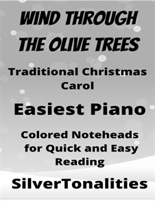 Winds Through the Olive Trees: For easy piano with colored notation by folklore