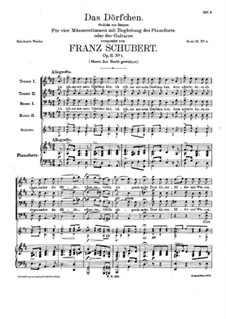 Das Dörfchen (The Village), D.598 Op.11 No.1: Das Dörfchen (The Village) by Франц Шуберт