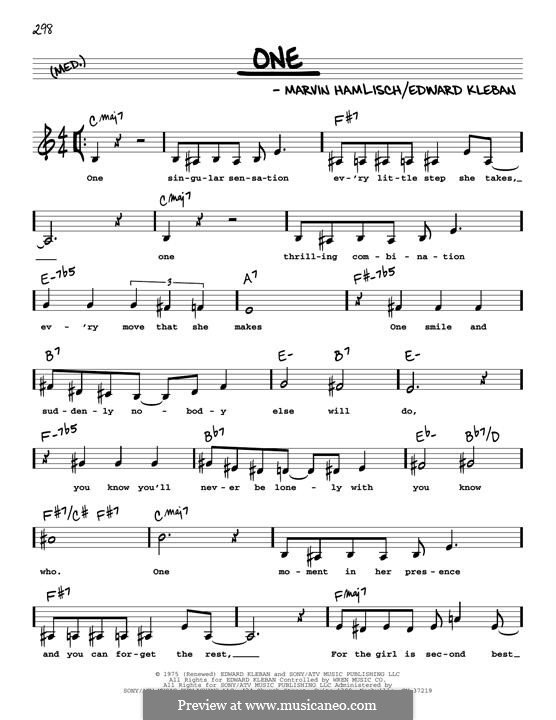 One (from A Chorus Line): Low Voice by Marvin Hamlisch