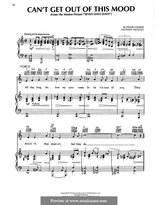 Can't Get Out Of This Mood (from Seven Days' Leave): Can't Get Out Of This Mood (from Seven Days' Leave) by Frank Loesser