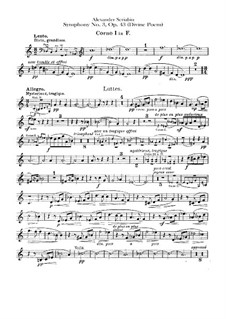 Симфония No.3 до минор 'Божественная поэма', Op.43: Партии валторн I-IV by Александр Скрябин