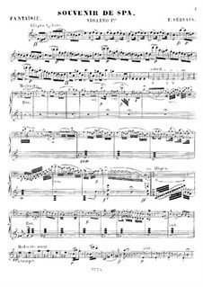 Souvenir de Spa, Op.2: Версия для виолончели и струнных – партия первой скрипки by Адриен Франсуа Серве