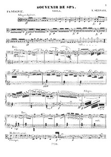 Souvenir de Spa, Op.2: Версия для виолончели и струнных – партия альта by Адриен Франсуа Серве