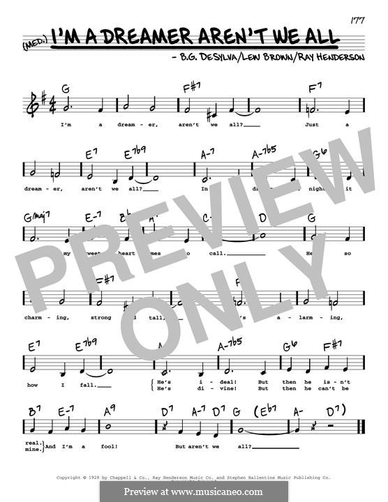 I'm a Dreamer, aren't We All?: Low Voice by Buddy Gard DeSylva, Ray Henderson, Lew Brown