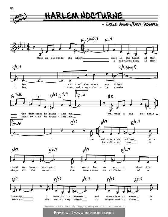Harlem Nocturne (Duke Ellington): Low Voice by Earle Hagen