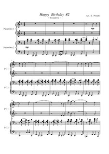 С днем рождения тебя: For piano four hands (version No.2) by Милдред  Хилл