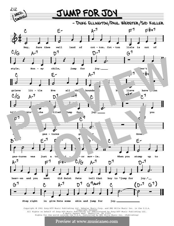 Jump for Joy (Duke Ellington): Low Voice by Paul Francis Webster, Sid Kuller