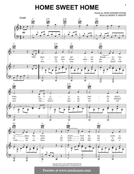 Home Sweet Home: Для голоса и фортепиано (или гитары) by Henry R. Bishop
