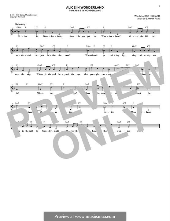 Alice in Wonderland (Bill Evans): Для клавишного инструмента by Bob Hilliard, Sammy Fain