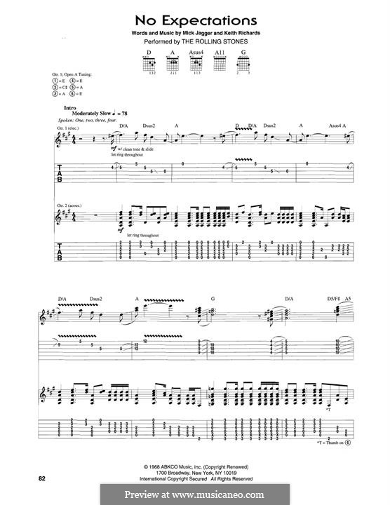 No Expectations (The Rolling Stones): Для гитары by Keith Richards, Mick Jagger