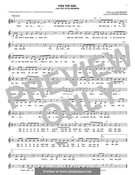 Kiss the Girl (from The Little Mermaid): Для клавишного инструмента by Alan Menken