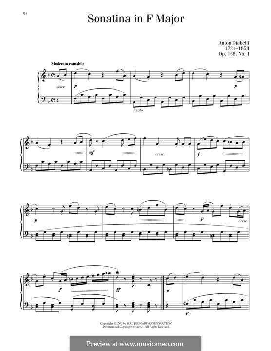 Семь сонатин, Op.168: Sonatina No.1 in F Major by Антон Диабелли