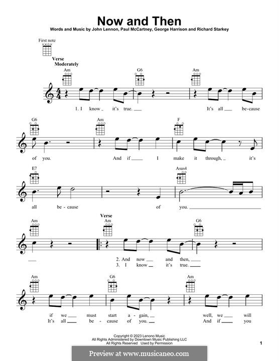 Now And Then (The Beatles): Для укулеле by George Harrison, John Lennon, Paul McCartney, Ringo Starr
