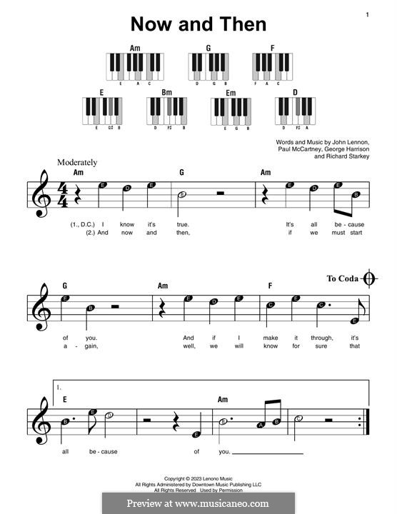 Now And Then (The Beatles): Для фортепиано by George Harrison, John Lennon, Paul McCartney, Ringo Starr