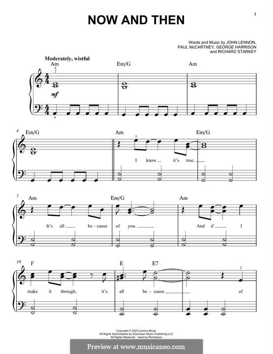 Now And Then (The Beatles): Для фортепиано by George Harrison, John Lennon, Paul McCartney, Ringo Starr