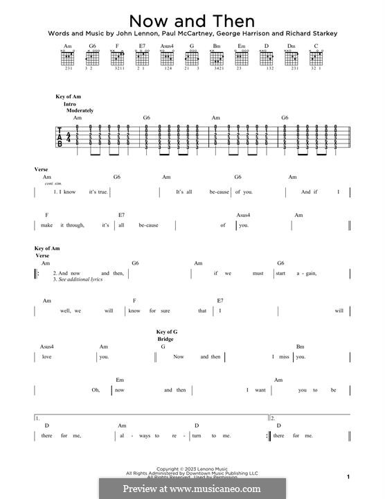 Now And Then (The Beatles): Для гитары by George Harrison, John Lennon, Paul McCartney, Ringo Starr