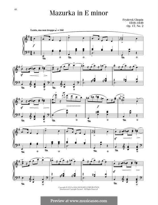 Мазурки, Op.17: No.2 in E Minor by Фредерик Шопен