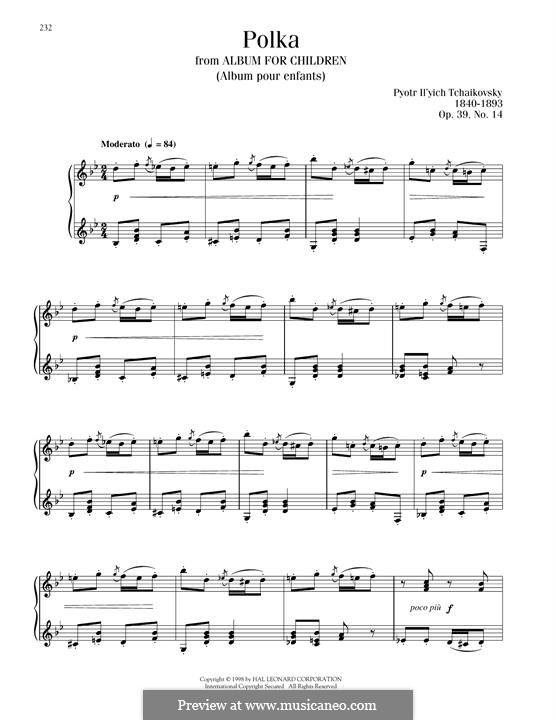 No.14 Полька: Для фортепиано by Петр Чайковский