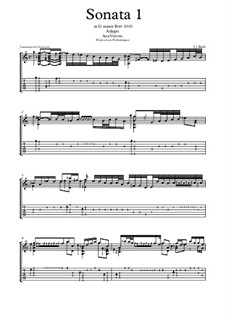 Соната для скрипки No.1 соль минор, BWV 1001: Movement I (Adagio), for guitar by Иоганн Себастьян Бах