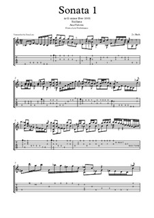 Соната для скрипки No.1 соль минор, BWV 1001: Movement III (Siciliano), for guitar by Иоганн Себастьян Бах