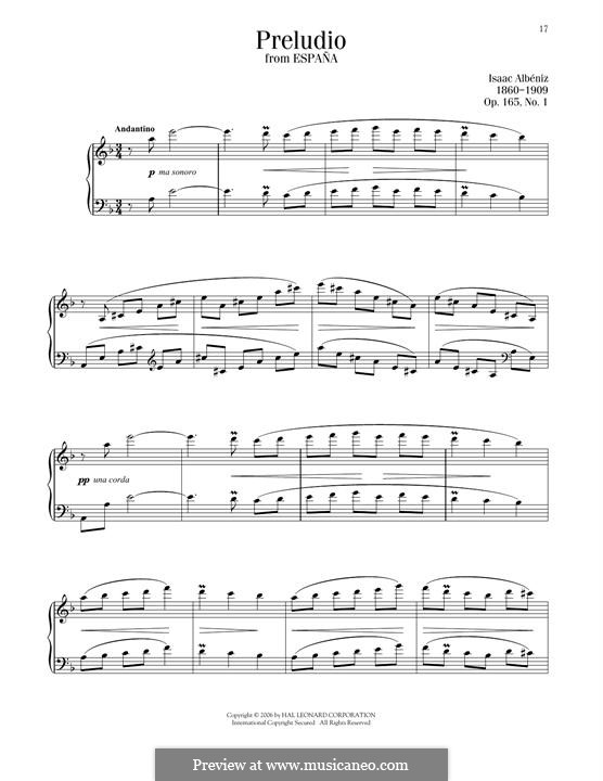 No.1 Прелюдия: Для фортепиано by Исаак Альбенис