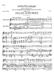 Auf der Riesenkoppe (On the Giant Peak), D.611: Для голоса и фортепиано by Франц Шуберт