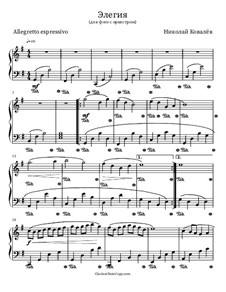 Элегия для фортепиано, Op.4: Элегия для фортепиано by Николай Ковалев