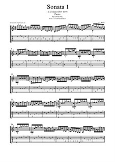 Соната для скрипки No.1 соль минор, BWV 1001: Movement IV (Presto), for guitar by Иоганн Себастьян Бах