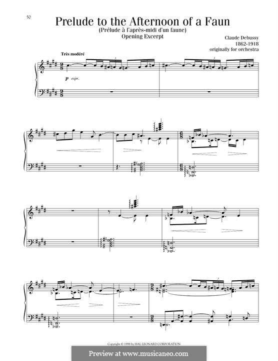Послеполуденный отдых фавна, L.86: Для фортепиано by Клод Дебюсси