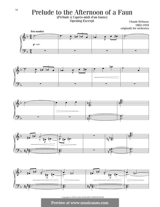 Послеполуденный отдых фавна, L.86: Для фортепиано by Клод Дебюсси