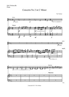 Concerto No.3 in C Minor for solo cello and orchestra: Piano reduction by Tim Yarham