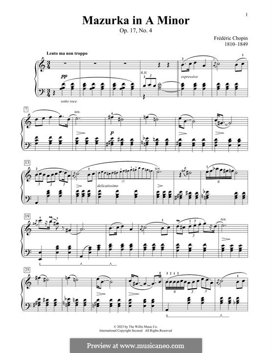 Мазурки, Op.17: No.4 in A Minor by Фредерик Шопен